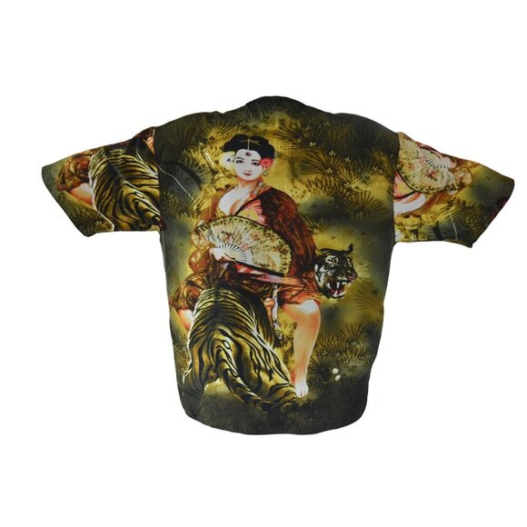 Vintage y2k Boom X Tiger Button Down Shirt Men's XXL Made in Korea - Picture 4 of 7